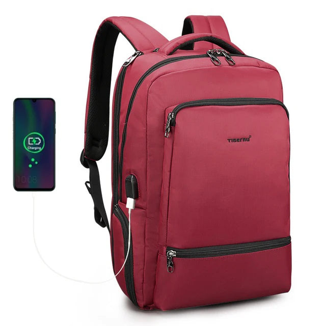 Tigernu Nylon Backpack Anti Theft 22L Men 15.6 inch Laptop Backpack Bag USB Charging Travel Bag Male Mochila Schoolbags Knapsack