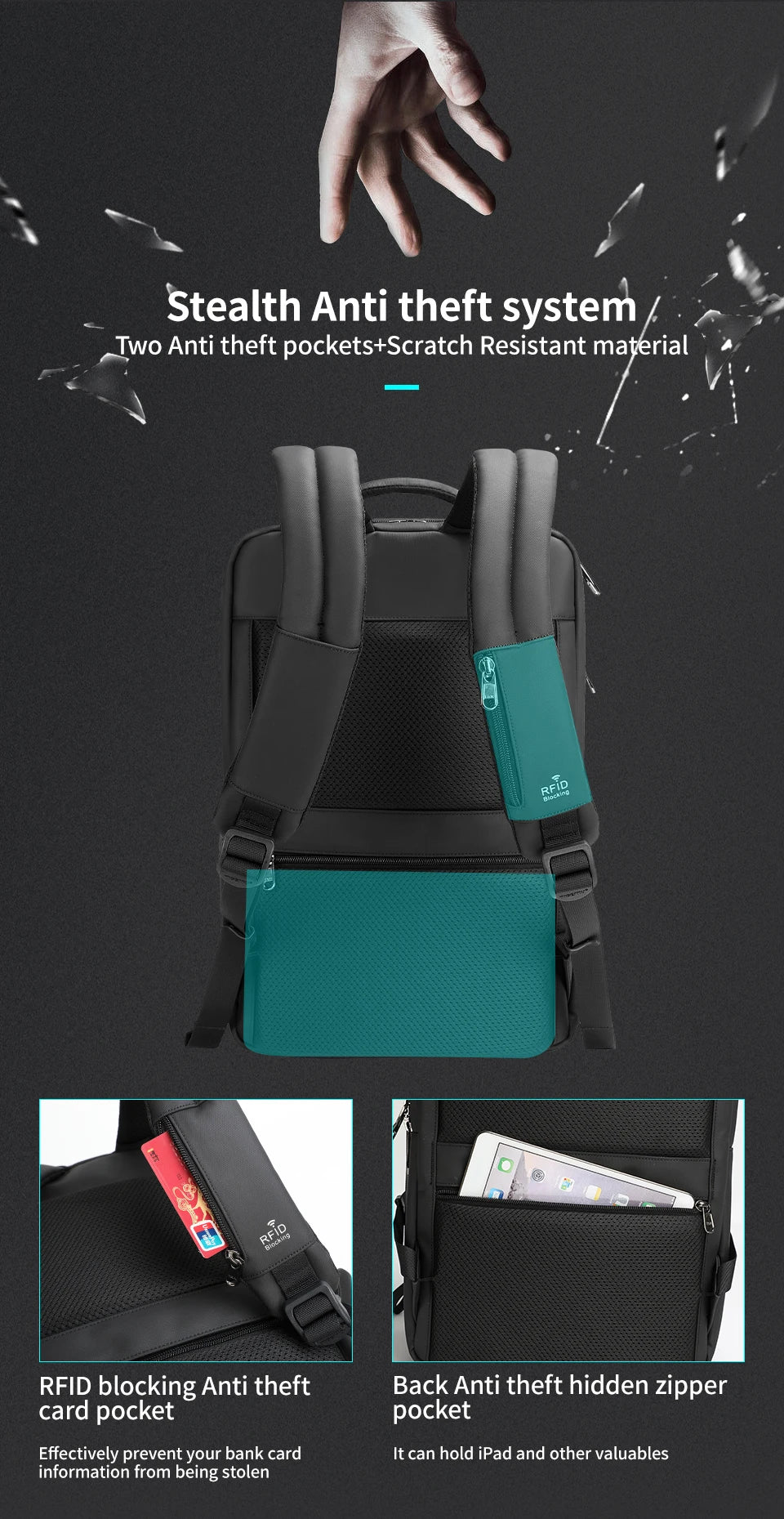 Tigernu Anti Theft Backpack 15.6inch Laptop Backpack Men TPU Waterproof Travel Backpacks Male School Bags For Men Luggage Bags