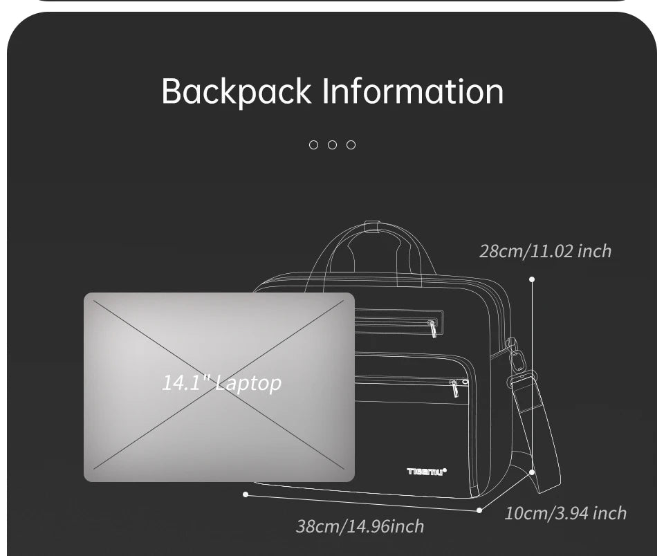 Tigernu Briefcase Bags Men Laptop Bag Handbag 12-14inch Casual Vintage Briefcase Laptop Handbag Bags For Business Connect Series