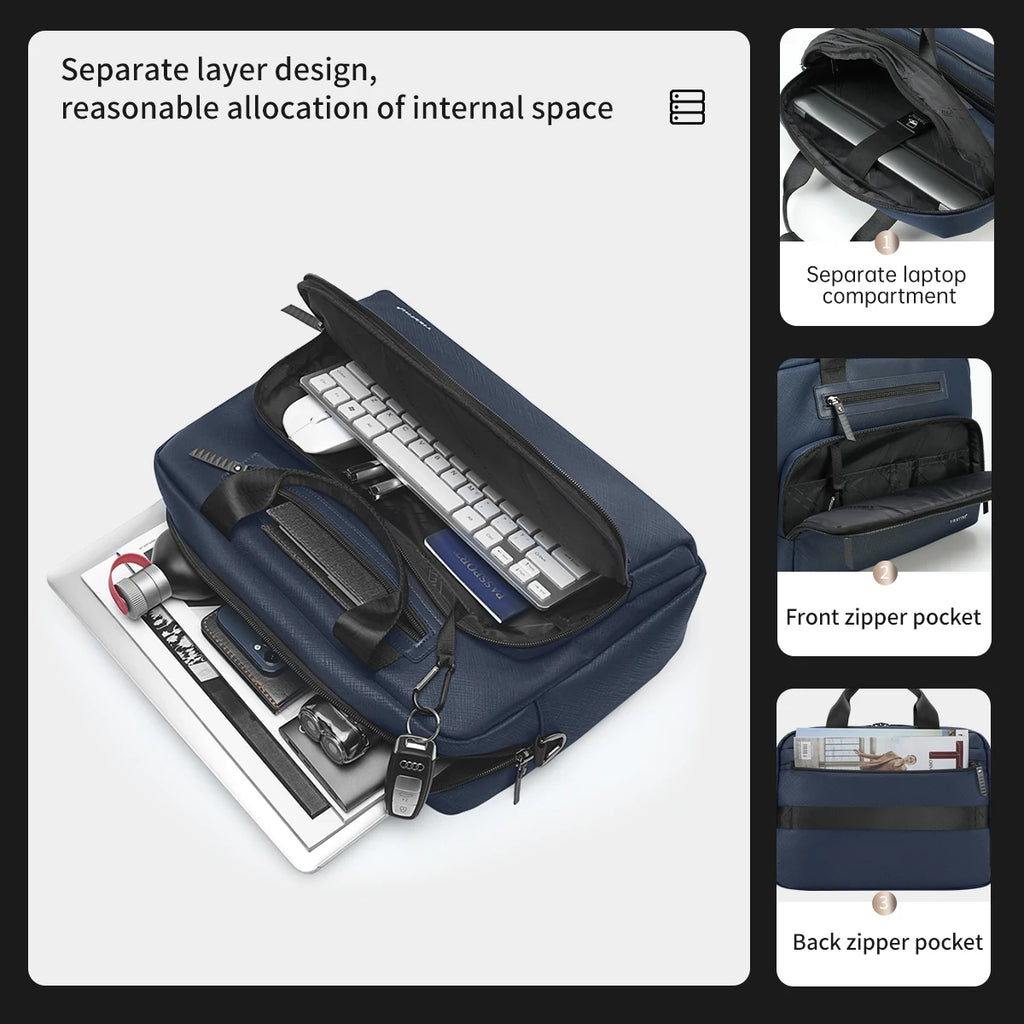 Tigernu Briefcase Bags Men Laptop Bag Handbag 12-14inch Casual Vintage Briefcase Laptop Handbag Bags For Business Connect Series
