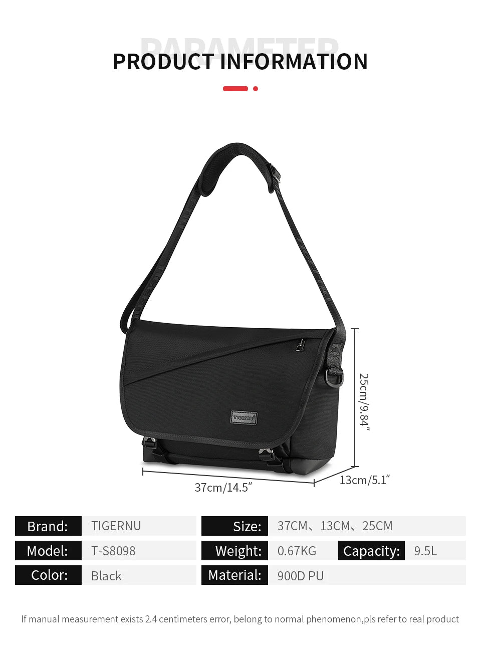 Tigernu Men Messenger Bags Shoulder Bag Light Weight Chest Bags For Men Casual Sling Bag Male Crossbody Bag Laptop Bag Messenger