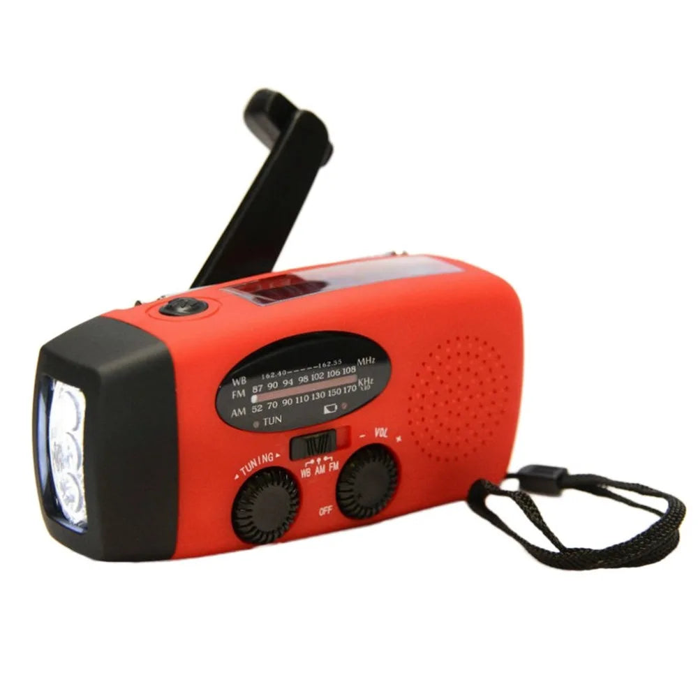 Outdoor Camping Emergency Radio Solar Hand Crank Dynamo Radio FM/AM/NOAA 2000Mah Phone Charger Power Bank Flashlight SOS