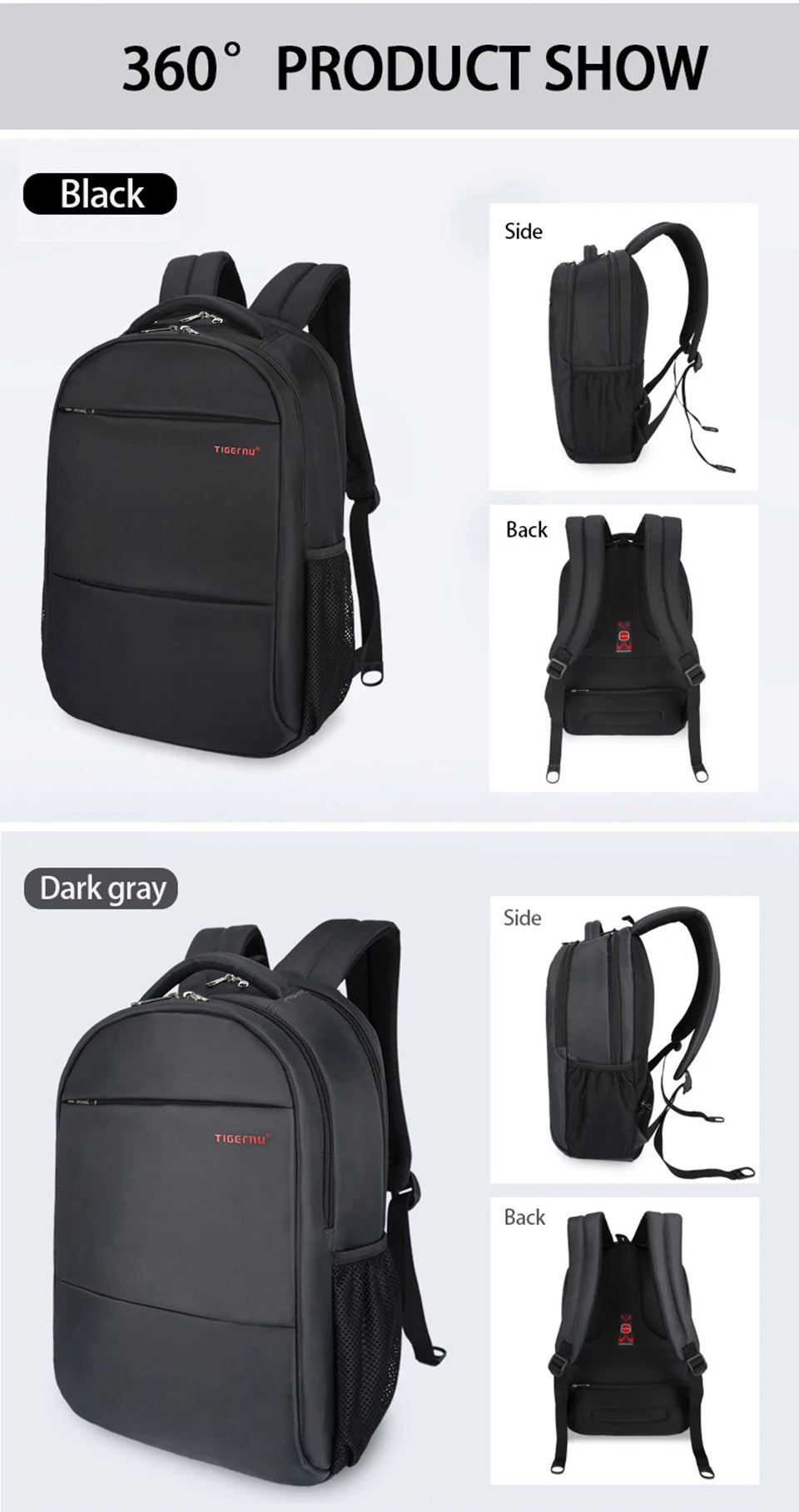 Tigernu Men Backpack Women 15-17inch Backpack Waterproof Laptop Backpack Bag Casual Male Mochila Travel School Backpacks For Men