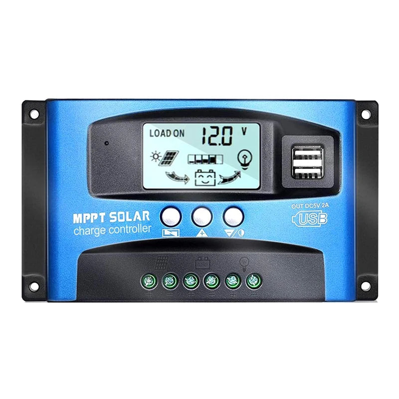 Y&H MPPT Solar Charge Controller 40A 60A 100A with Load/Dual USB /LCD 12V 24V Auto Solar Panel Charger Regulator