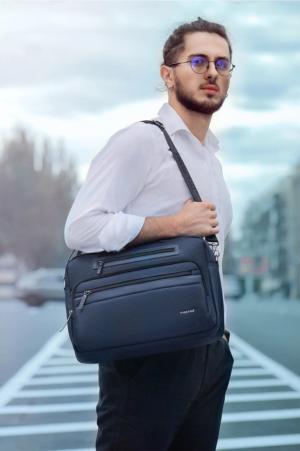 Tigernu Briefcase Bags Men Laptop Bag Handbag 12-14inch Casual Vintage Briefcase Laptop Handbag Bags For Business Connect Series