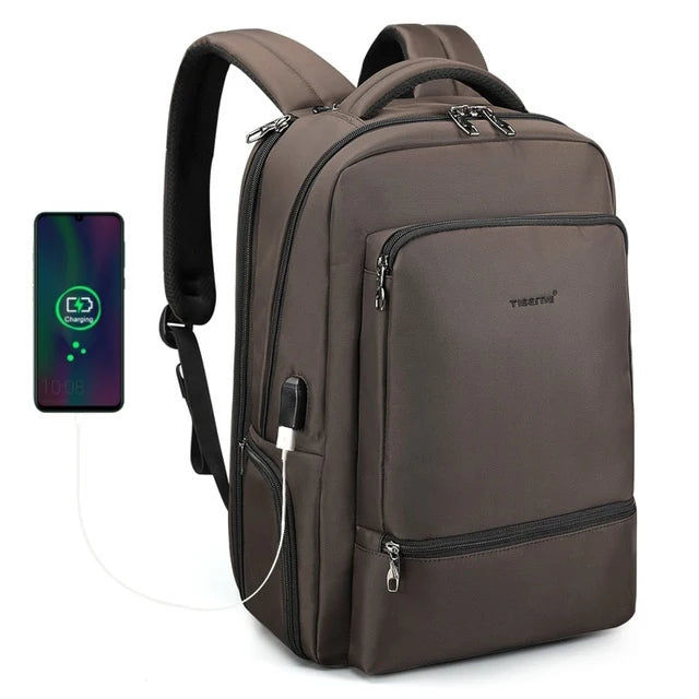 Tigernu Nylon Backpack Anti Theft 22L Men 15.6 inch Laptop Backpack Bag USB Charging Travel Bag Male Mochila Schoolbags Knapsack