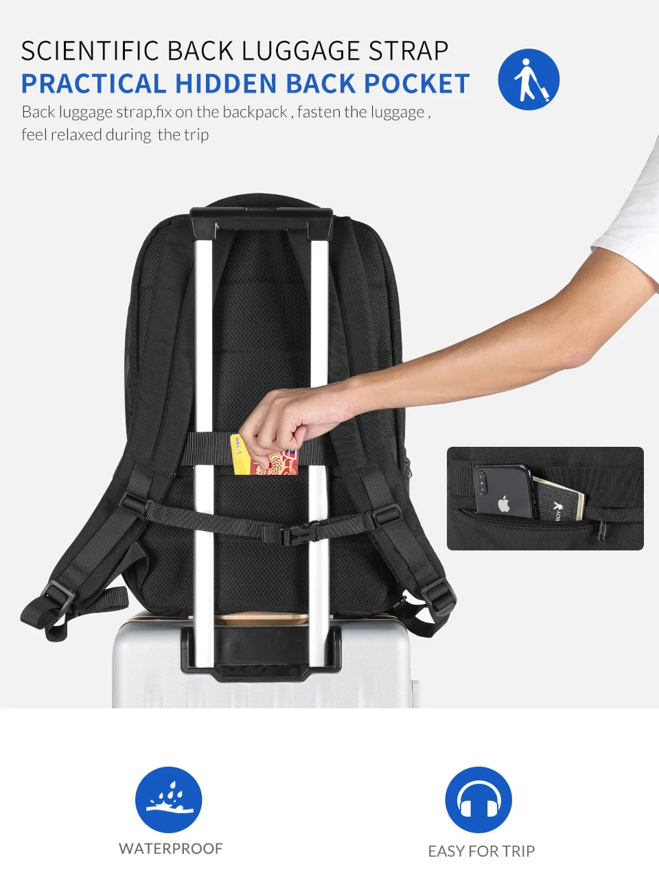 Tigernu Men's Backpacks 17.3 inch Laptop Backpack Bags For Men 39L Large Capacity Travel Bag Anti Theft Bags For School Knapsack