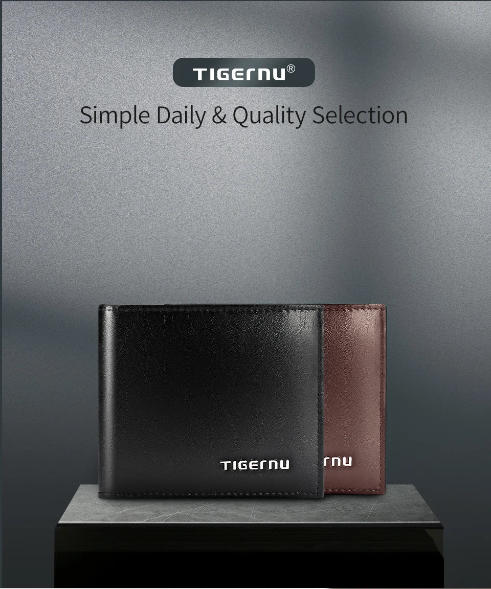 Tigernu High Quality Wallets Men Thin Money Purse Male Business Card Holder For Men Fashion PU Wallet Short Purse Light Card Bag