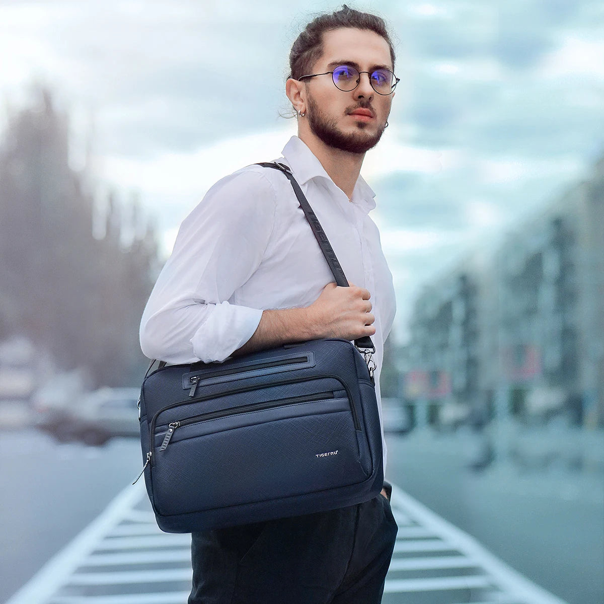 Tigernu Briefcase Bags Men Laptop Bag Handbag 12-14inch Casual Vintage Briefcase Laptop Handbag Bags For Business Connect Series
