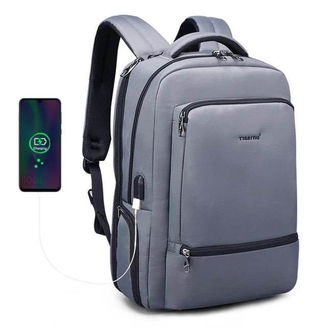 Tigernu Nylon Backpack Anti Theft 22L Men 15.6 inch Laptop Backpack Bag USB Charging Travel Bag Male Mochila Schoolbags Knapsack