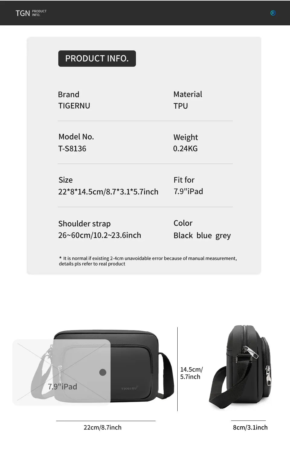 Tigernu High Quality Messenger Bags Waterproof Casual Shoulder Bags Light Weight Crossbody Bag Fashion Messenger Bags For Women