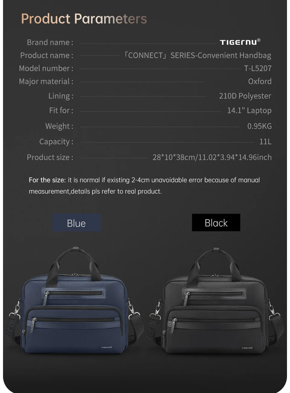 Tigernu Briefcase Bags Men Laptop Bag Handbag 12-14inch Casual Vintage Briefcase Laptop Handbag Bags For Business Connect Series