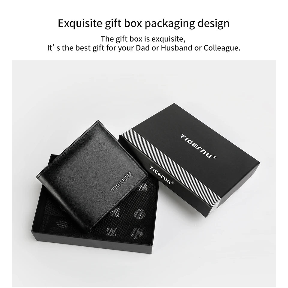 Tigernu High Quality Wallets Men Thin Money Purse Male Business Card Holder For Men Fashion PU Wallet Short Purse Light Card Bag