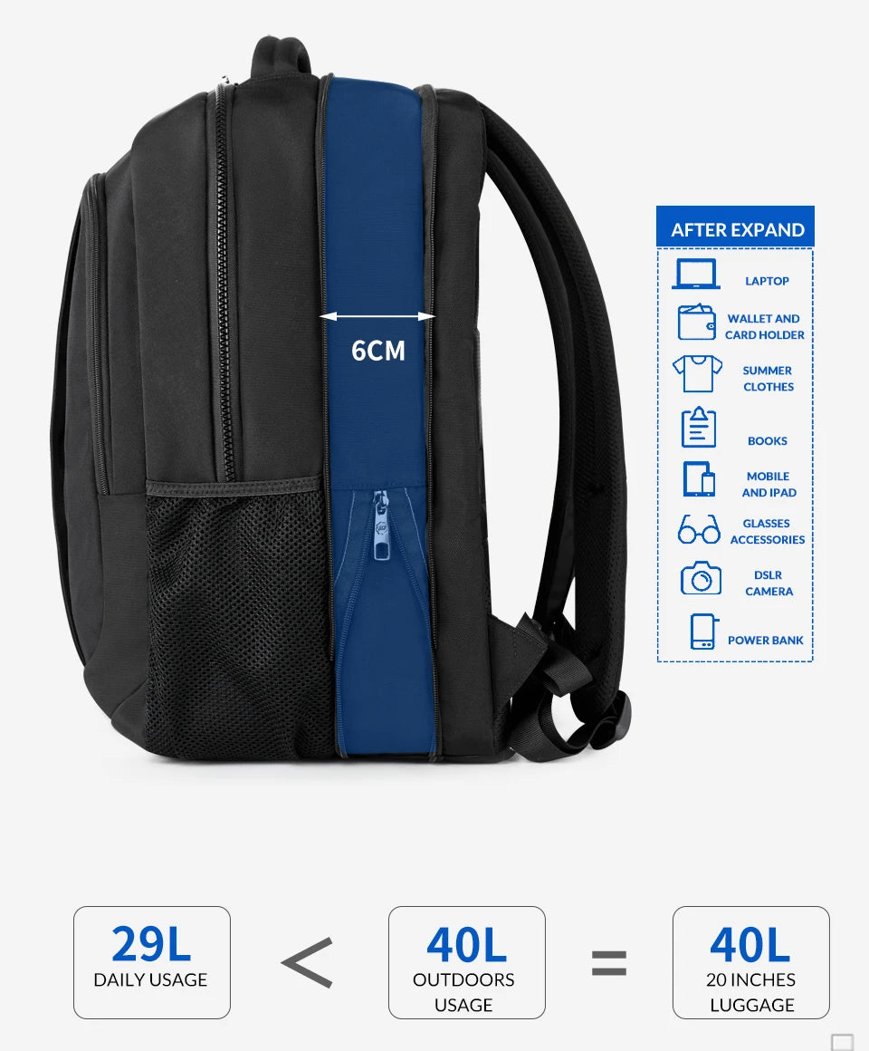 Tigernu Men's Backpacks 17.3 inch Laptop Backpack Bags For Men 39L Large Capacity Travel Bag Anti Theft Bags For School Knapsack