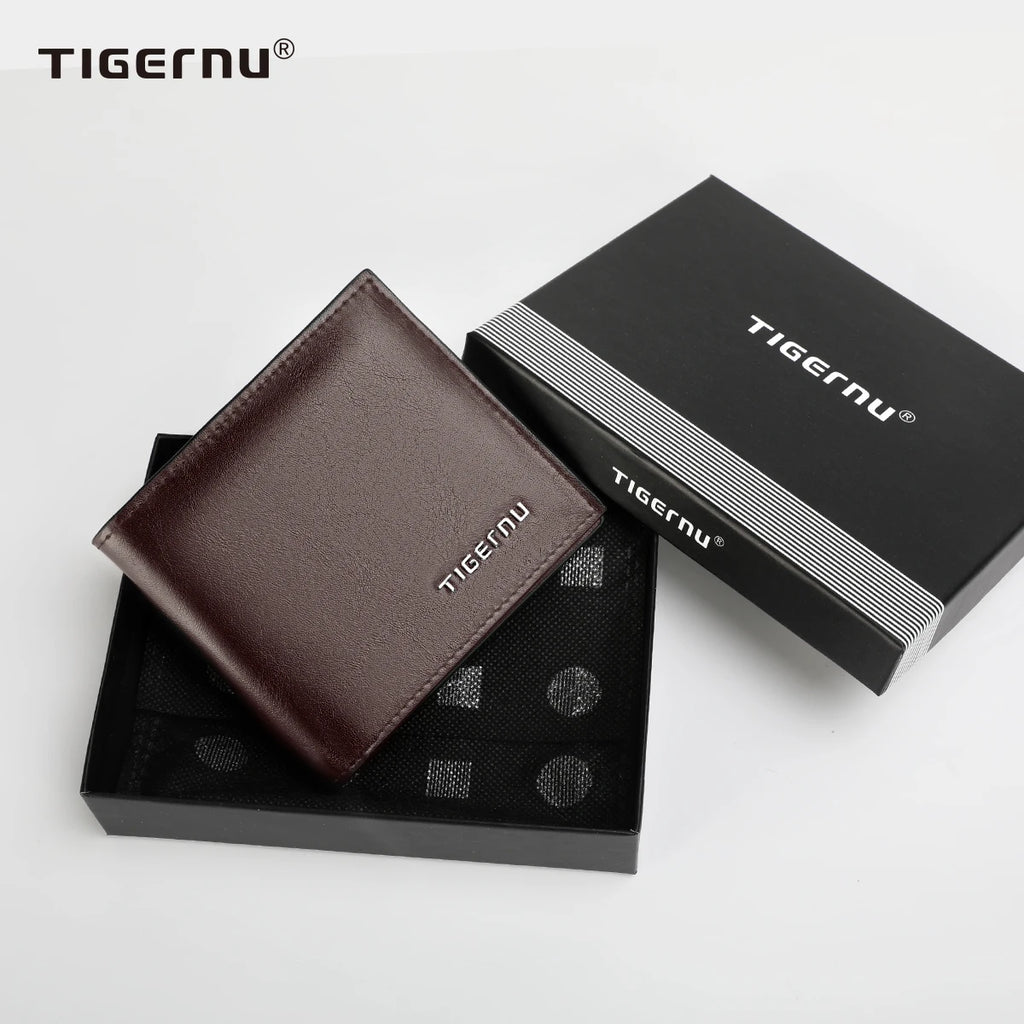 Tigernu High Quality Wallets Men Thin Money Purse Male Business Card Holder For Men Fashion PU Wallet Short Purse Light Card Bag
