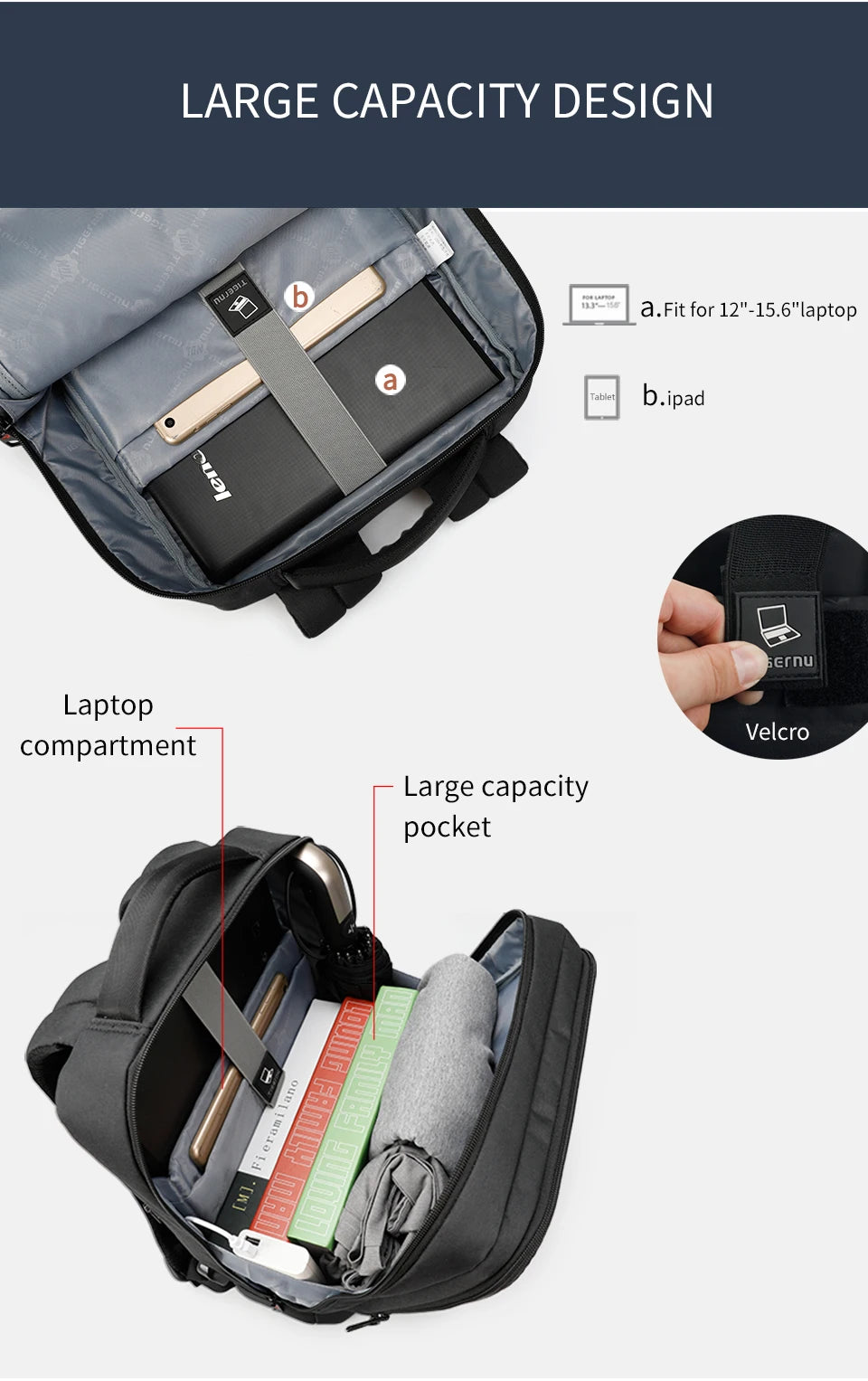 Tigernu Backpacks Men Waterproof 15.6 Laptop Backpack Male Mochila USB Charging Anti Theft Travel Backpack School Men Backpacks