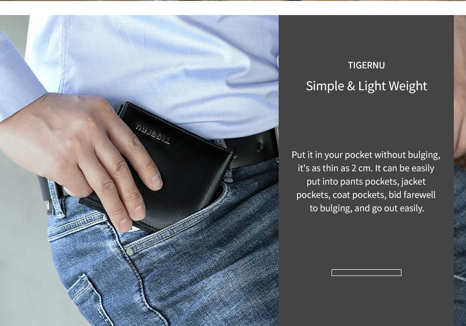 Tigernu High Quality Wallets Men Thin Money Purse Male Business Card Holder For Men Fashion PU Wallet Short Purse Light Card Bag