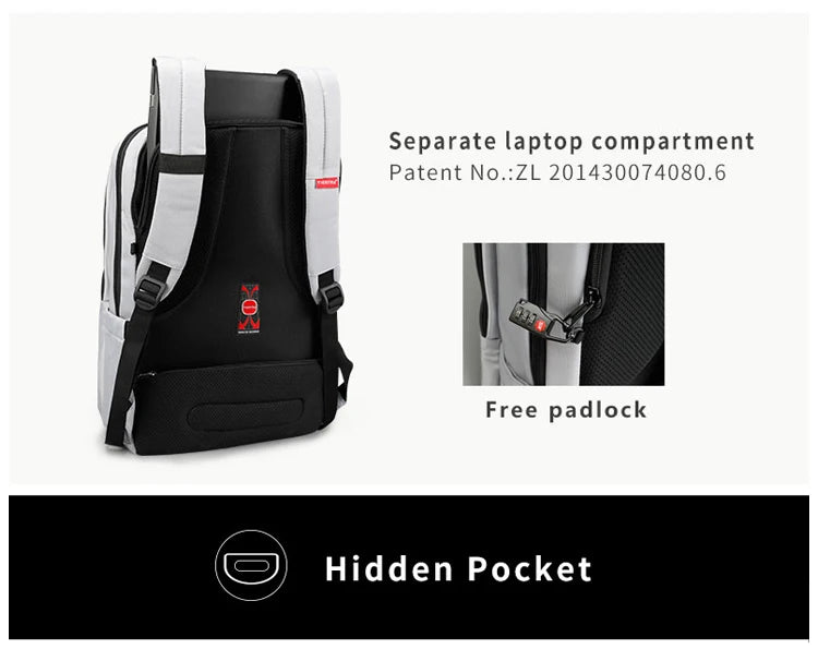 Tigernu 17inch Backpack Male Anti-theft Men Backpack Travel Bags Waterproof Nylon Backpack Bags Men Student Schoolbags Knapsack