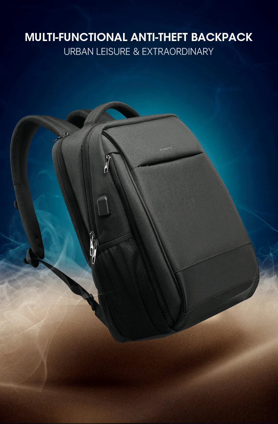 Tigernu Men's Backpack Fashion Travel Backpacks Male Anti Theft USB Charging 15.6 Laptop Backpack Waterproof School Bags For Men