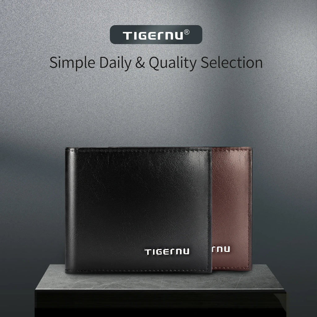 Tigernu High Quality Wallets Men Thin Money Purse Male Business Card Holder For Men Fashion PU Wallet Short Purse Light Card Bag