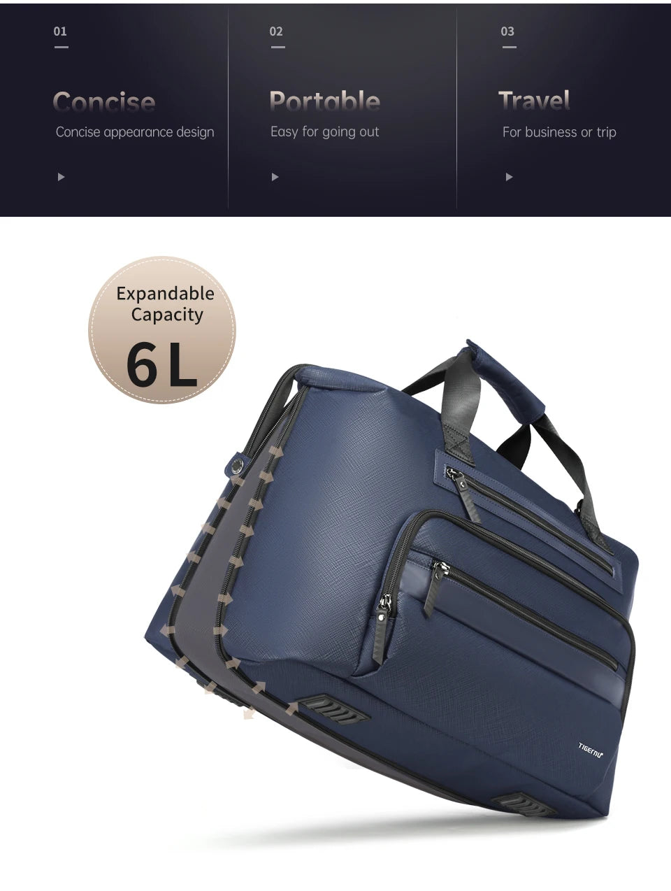 Tigernu Men Travel Bags Large Capacity Bag Luggage Men Duffel Bag Travel Tote Bags Weekend Bag Travel Handbag Connect Series