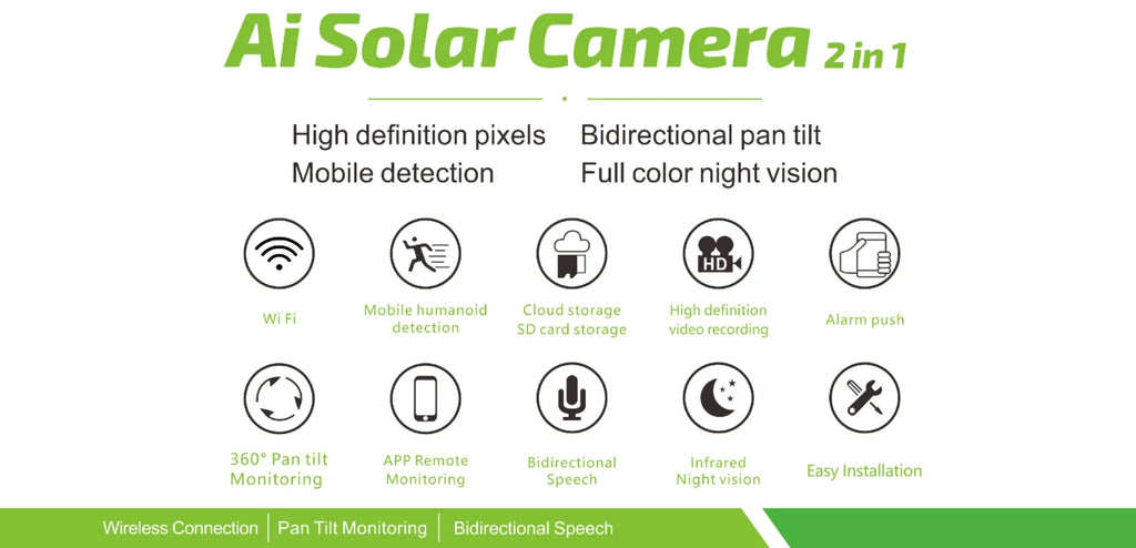 Eseecloud 4K 4G SIM Card Dual Lens Color Night Vision PIR Detect AI IP Solar Surveillance CCTV PTZ Camera