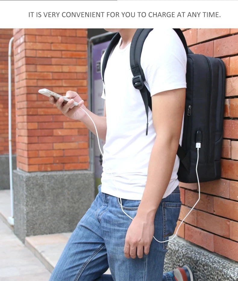 Tigernu Backpacks Men Waterproof 15.6 Laptop Backpack Male Mochila USB Charging Anti Theft Travel Backpack School Men Backpacks