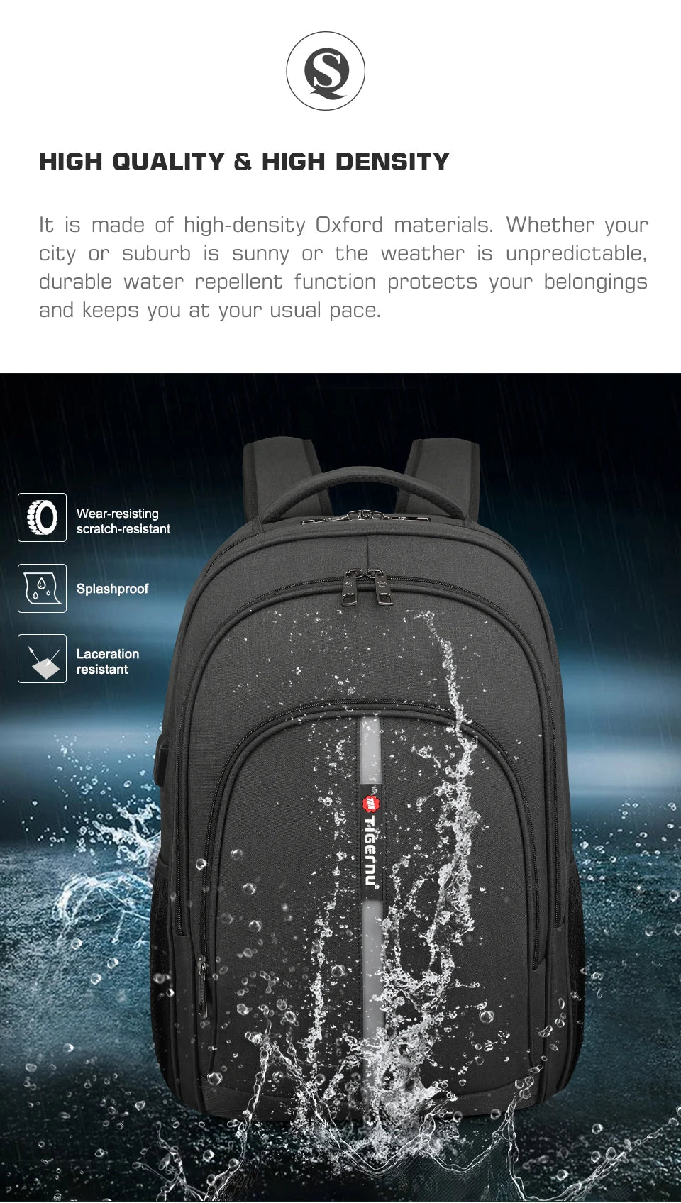 Tigernu Men Backpack 14-15.6inch Laptop Backpack Anti Theft Backpacks Bags For Men College Schoolbag Male Travel Bags Knapsack