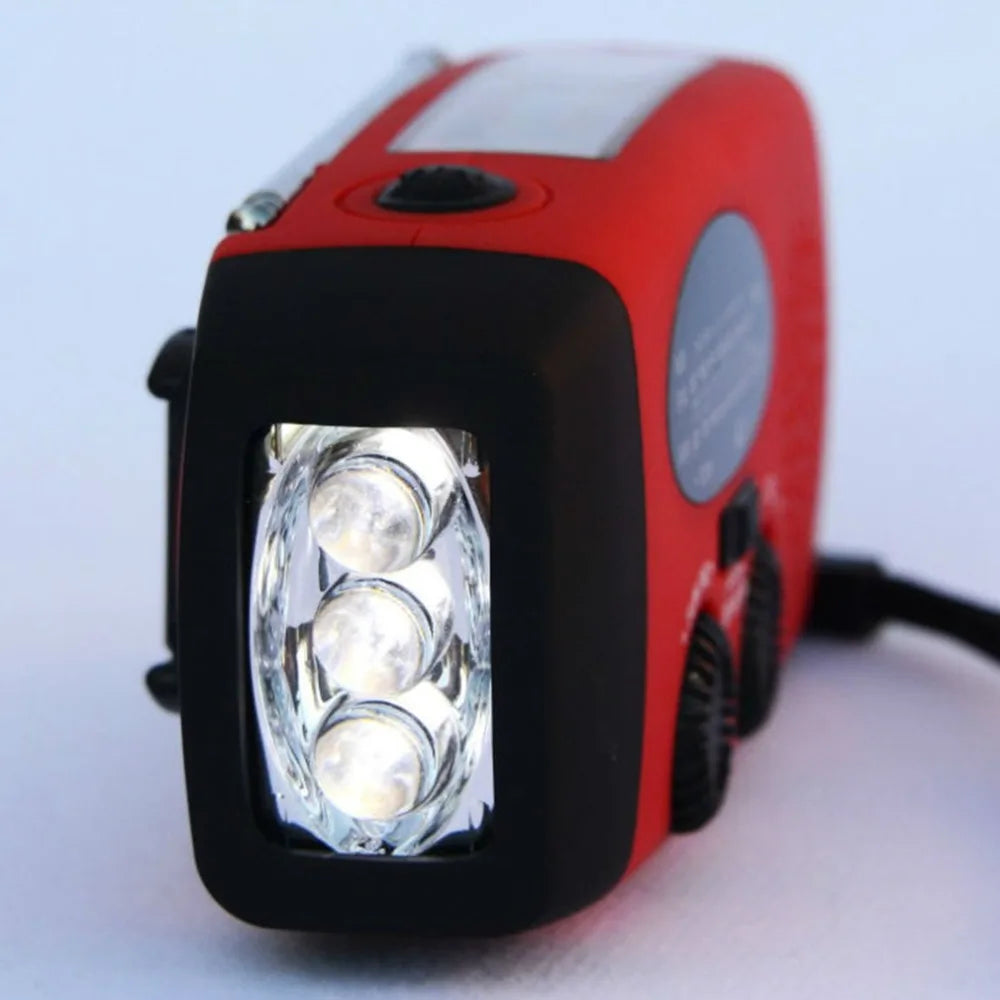 Outdoor Camping Emergency Radio Solar Hand Crank Dynamo Radio FM/AM/NOAA 2000Mah Phone Charger Power Bank Flashlight SOS