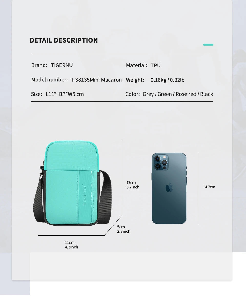 Tigernu Bags Women Casual Women Shoulder Bag Handbags Phone Bag Wallet Waterproof Men Mini Crossbody Bag Messenger Bags Female