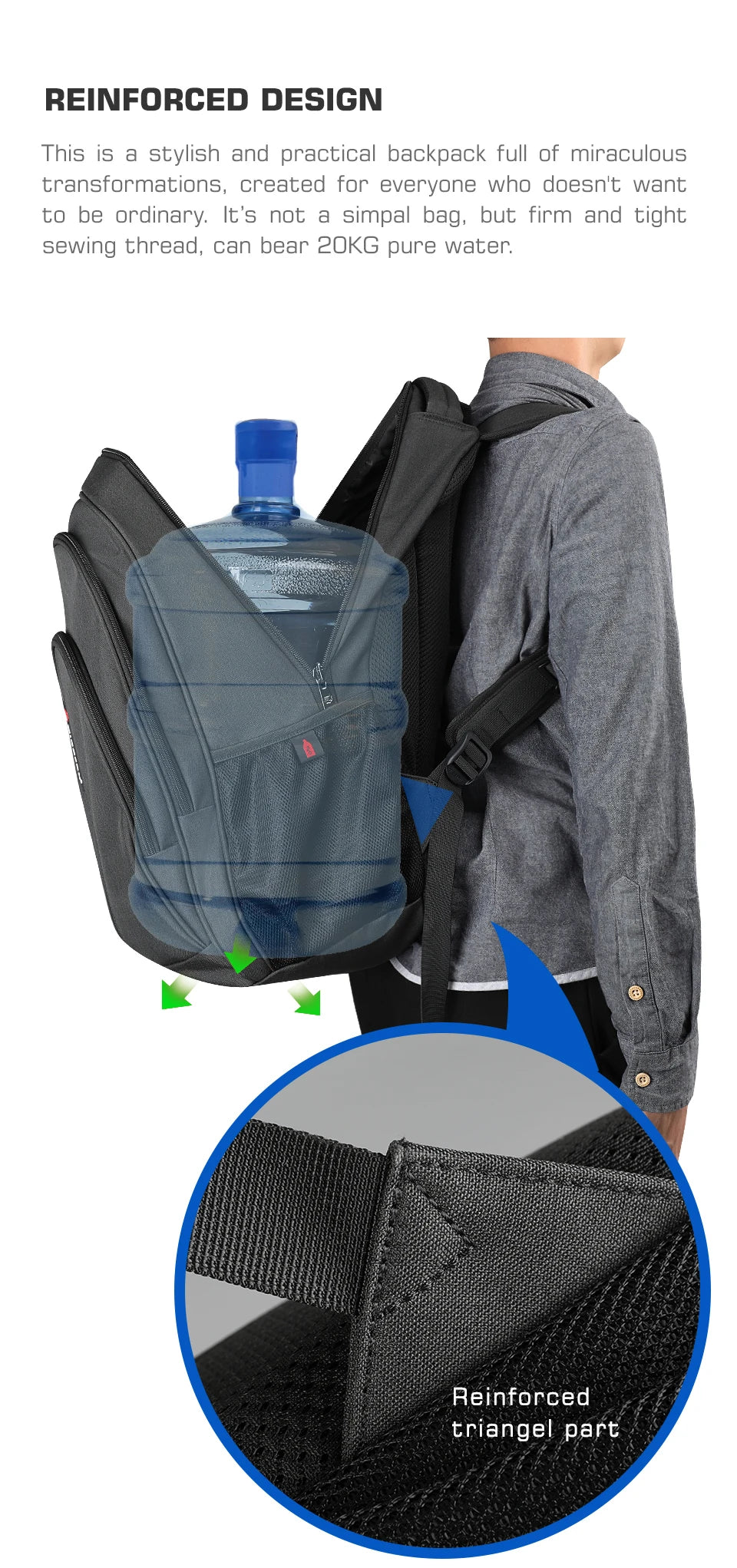 Tigernu Men Backpack 14-15.6inch Laptop Backpack Anti Theft Backpacks Bags For Men College Schoolbag Male Travel Bags Knapsack
