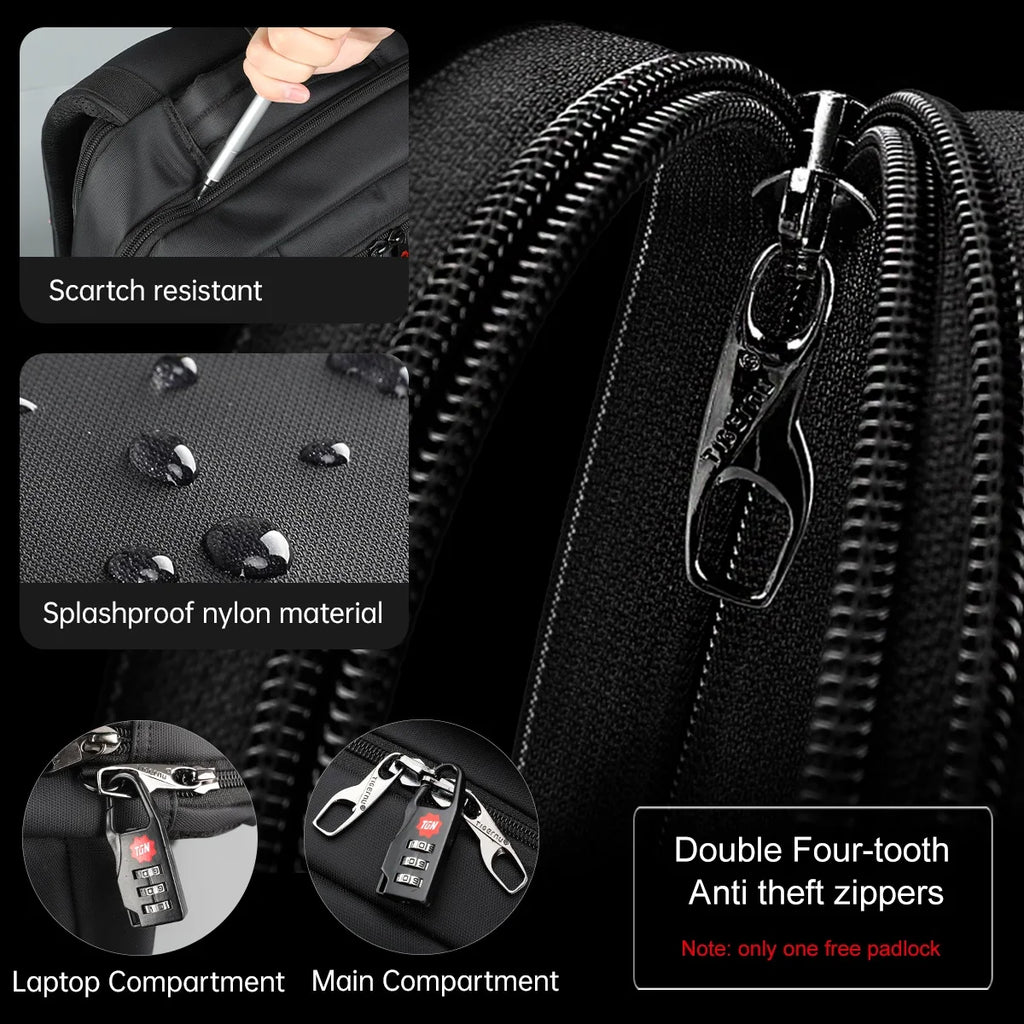 Tigernu Nylon Backpack Anti Theft 22L Men 15.6 inch Laptop Backpack Bag USB Charging Travel Bag Male Mochila Schoolbags Knapsack