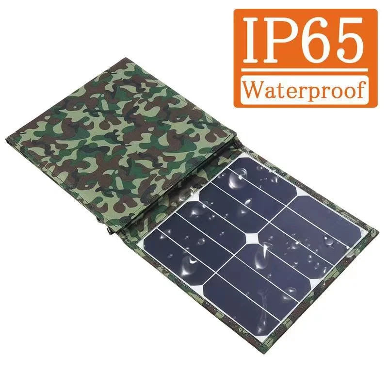 Solar Cell 80W Photovoltaic Panels USB Charger System Battery V 5V Portable Flexible Foldable Energy Power Sunpower Camping Set