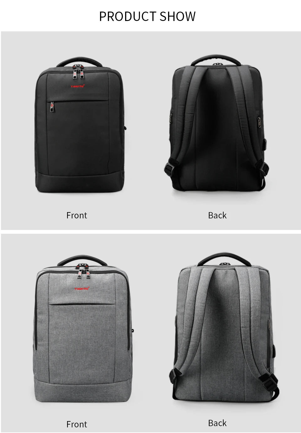 Tigernu Backpacks Men Waterproof 15.6 Laptop Backpack Male Mochila USB Charging Anti Theft Travel Backpack School Men Backpacks