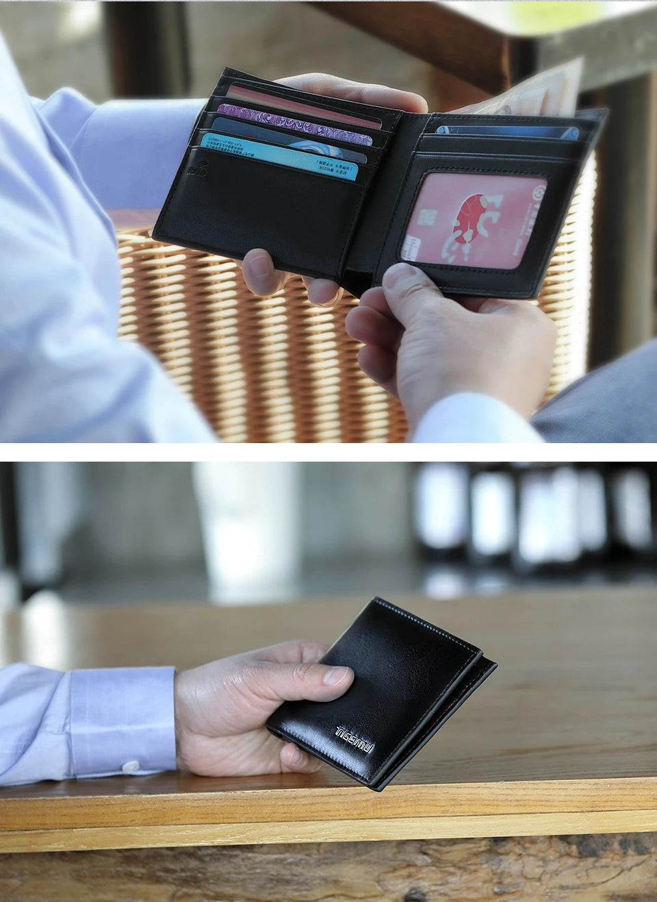 Tigernu High Quality Wallets Men Thin Money Purse Male Business Card Holder For Men Fashion PU Wallet Short Purse Light Card Bag
