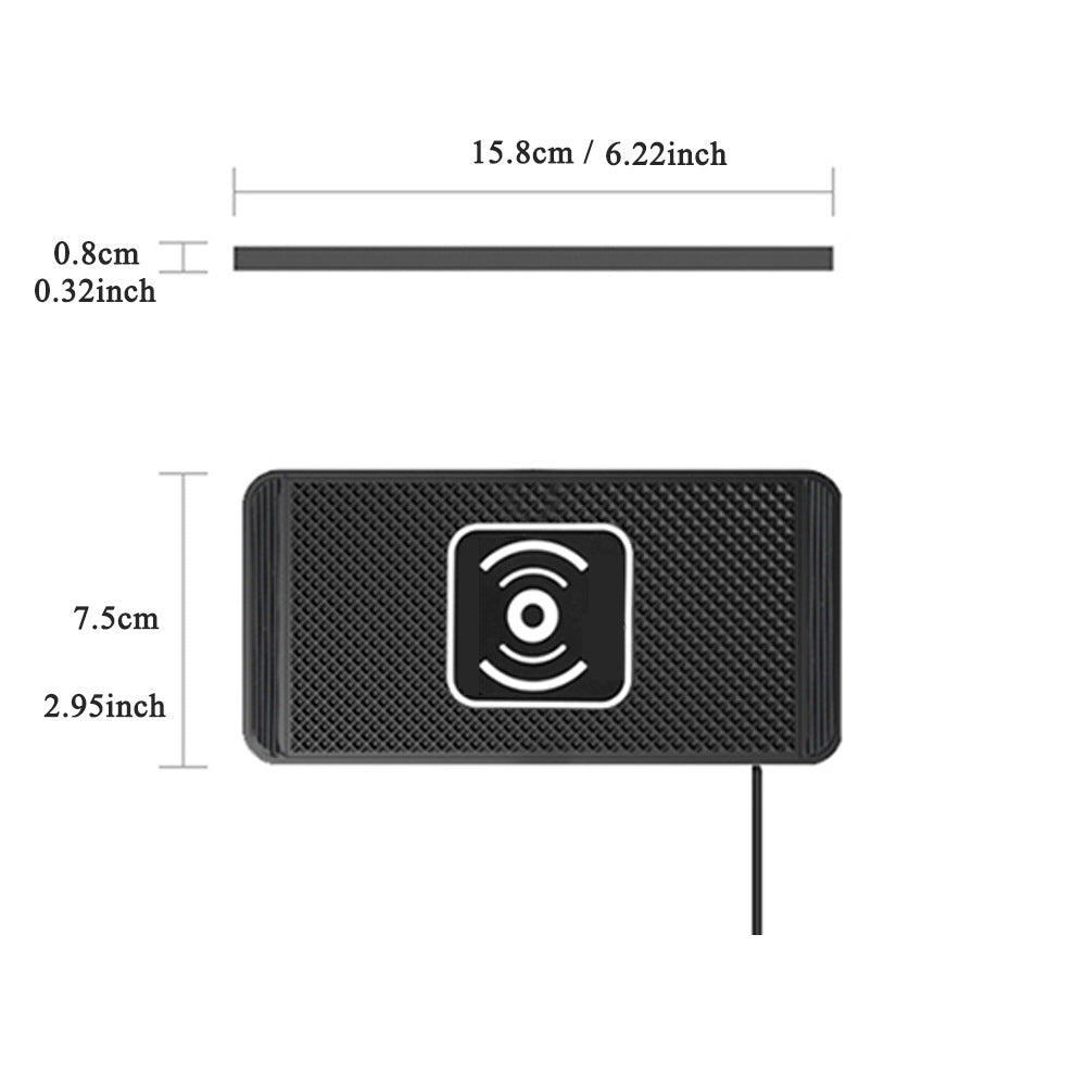15W Wireless Car Charger Pad Non-Slip Qi Fast Charging for Android & iPhone 11/12/13/14 - Vehicle Phone Charger