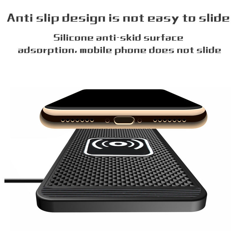 15W Wireless Car Charger Pad Non-Slip Qi Fast Charging for Android & iPhone 11/12/13/14 - Vehicle Phone Charger