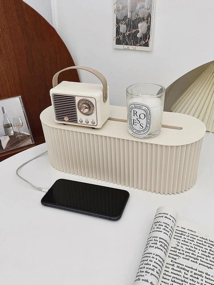 Household Socket Board Organizer Box with Lid for Home Office Desk - Multifunctional Cord Hider To Hide Wires, Cables, Sockets