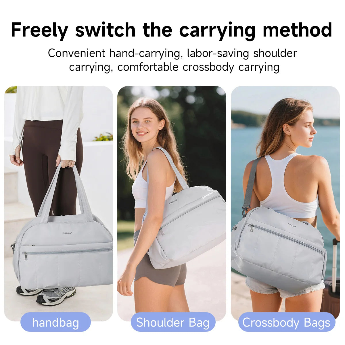 Tigernu Women Tote Bags Large Capacity Handbag Female Bags Lightweight Travel Duffle Bag Large Capacity Storage Luggage Handbag
