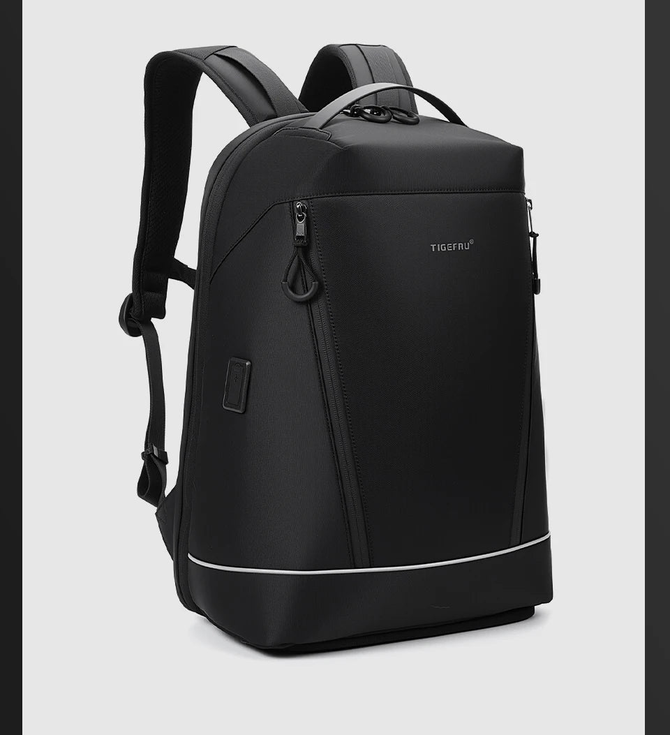 Tigernu Durable Fashion Backpack Men Large‑Capacity Travel Backpack With Shoes Pocket 180° Opening Bags Male School Backpack Lap