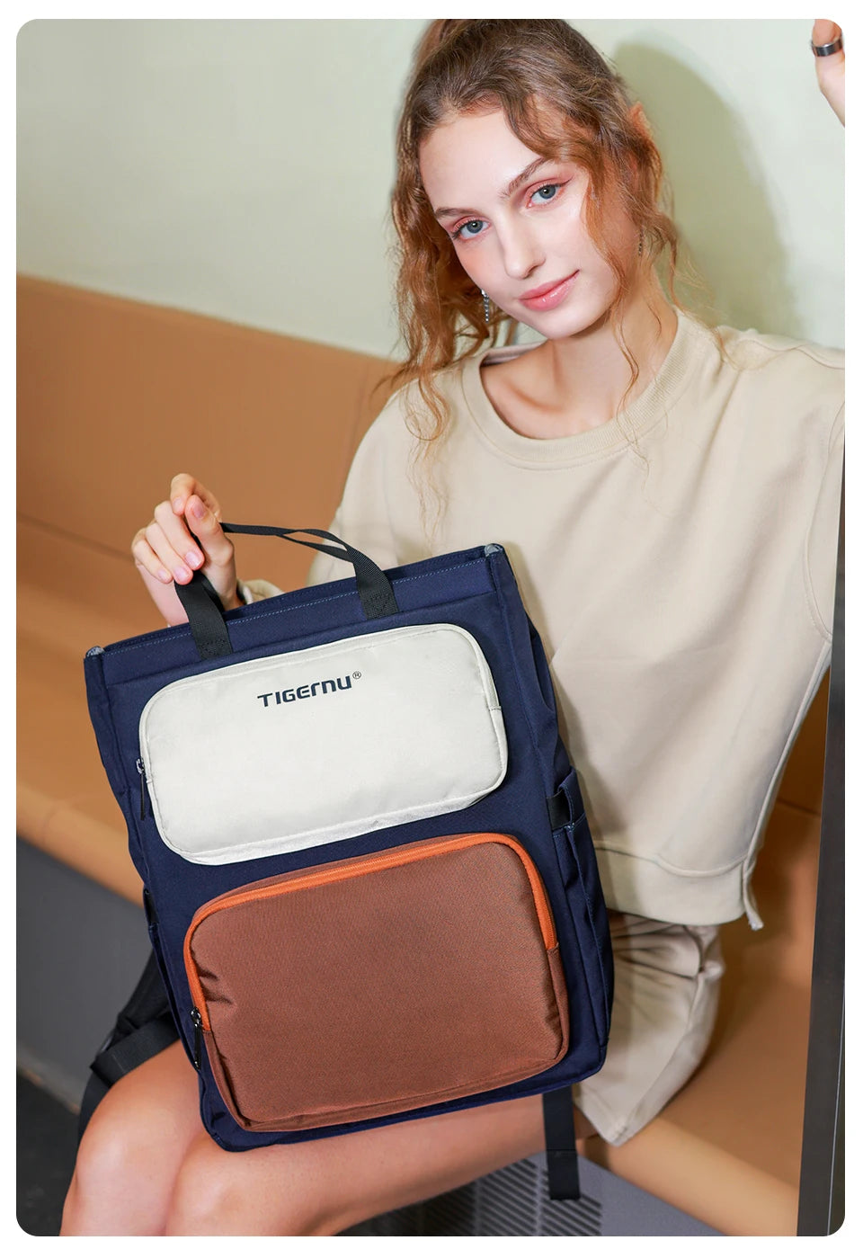Tigernu Women Backpacks Fashion School Backpack Girls Bags 15.6'' Laptop Backpack For Women Bags Outdoor Knapsack Female Handbag