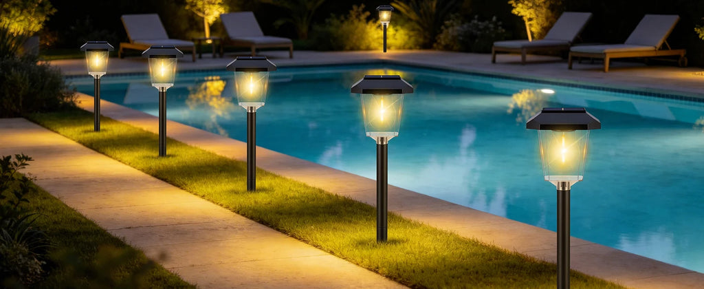Solar Garden Lights Waterproof LED Auto Sensor Path Lighting Solar Energy Landscape Lamp For Outside Walkway Sideway Home