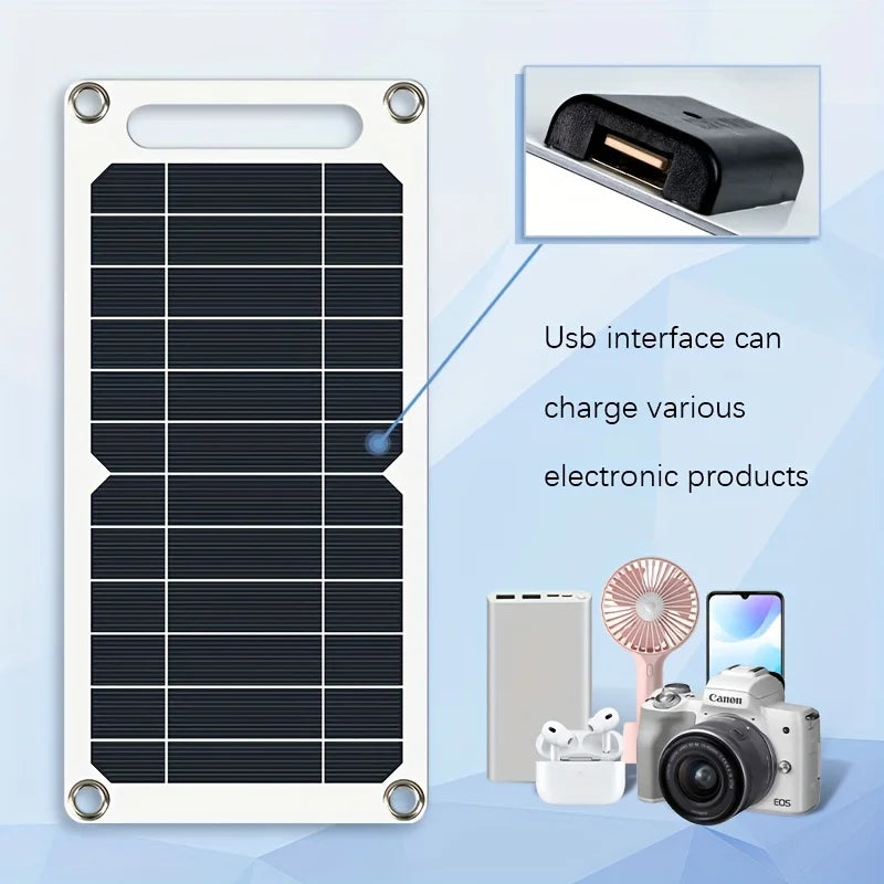 Solar panel, 10W/5W USB 5V portable solar charger, suitable for mobile phones, outdoor use, powered by solar energy