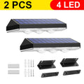 Solar Fence Lights Pathway Step Lights Outdoor Wall Lights Waterproof Decor Lamp for Garden Porch RGB and Warm White LED Solar