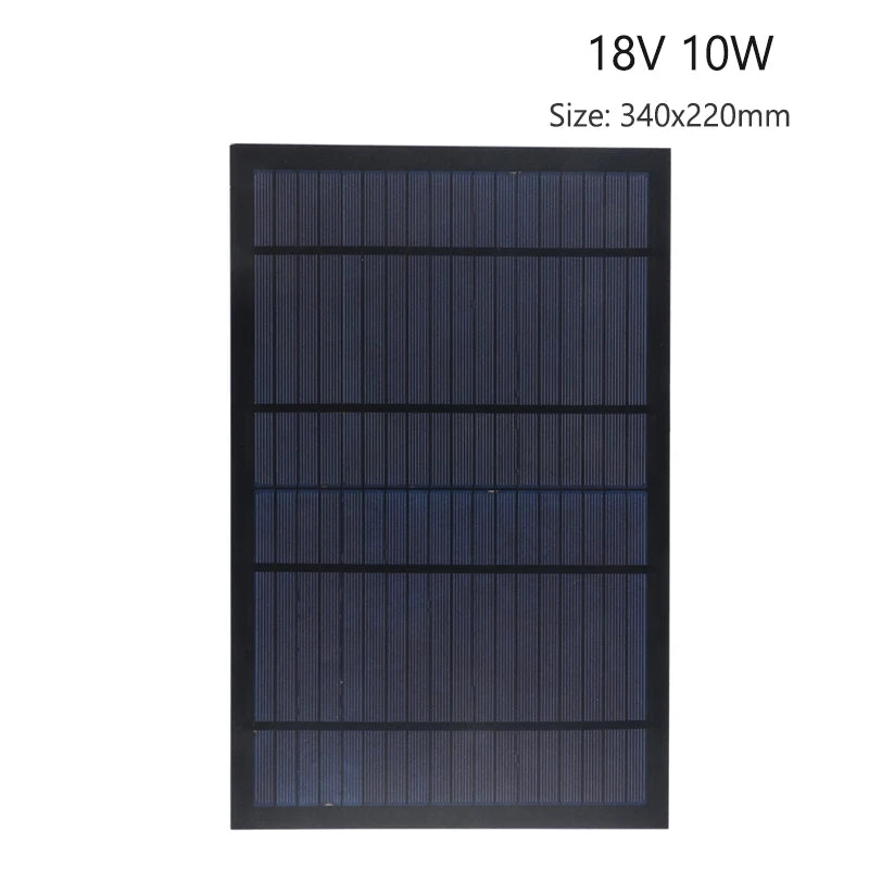 6V 9V 18V Solar Panel Outdoor DIY Battery Charger Portable 2W 6W 10W Solar Cell USB Power Bank for Mobile Phone Hiking Camping