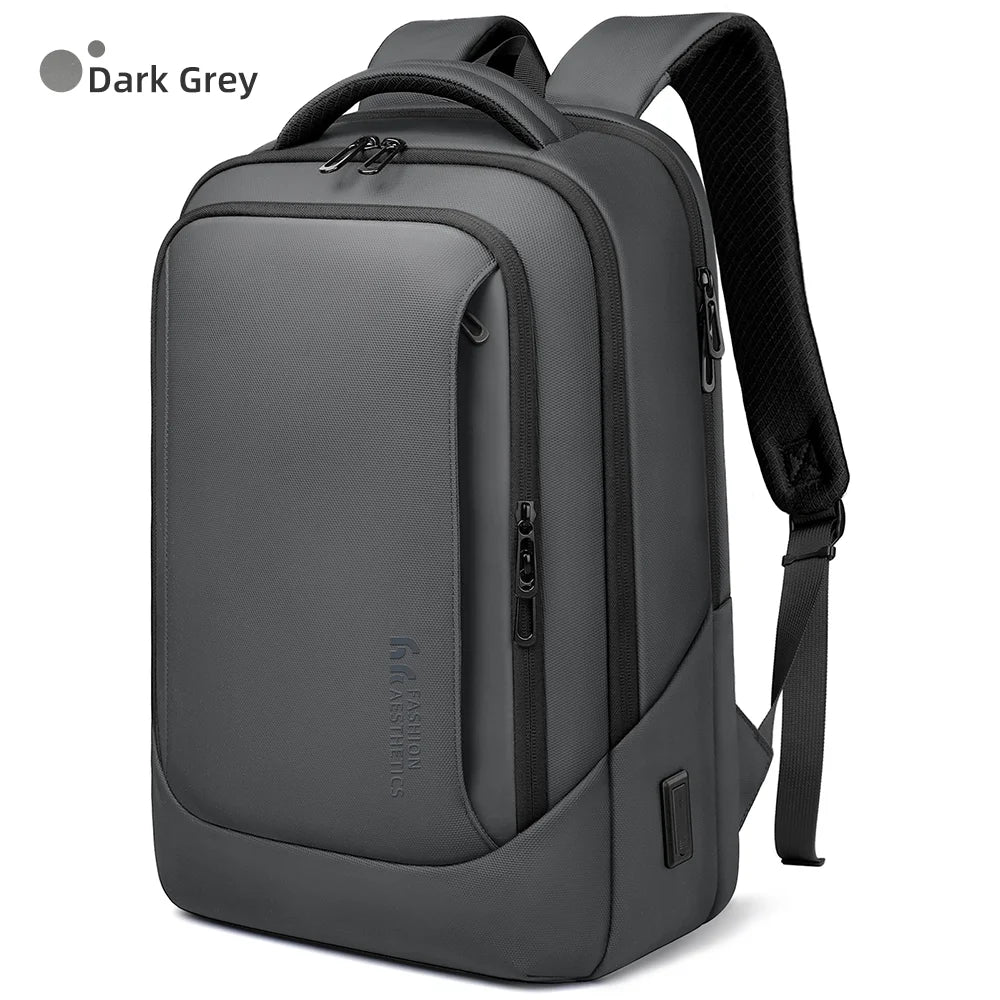 HK Casual Travel Backpack for Men 15.6 inch Laptop Backpack with USB Charging Port Waterproof Daypack Computer Bag for Business