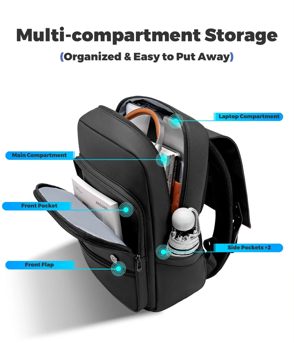 HK Vintage Backpack for Men 15.6 inch Laptop Backpack with Magnetic Flap Waterproof Travel Commuter Bag College Bookbag Daypack