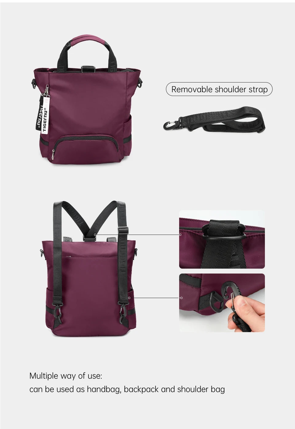 Tigernu Women Backpack Bags Girls Tote Bags Fashion Shoulder Bags 14inch Laptop Backpack Female Schoolbag Travel Bags Knapsack