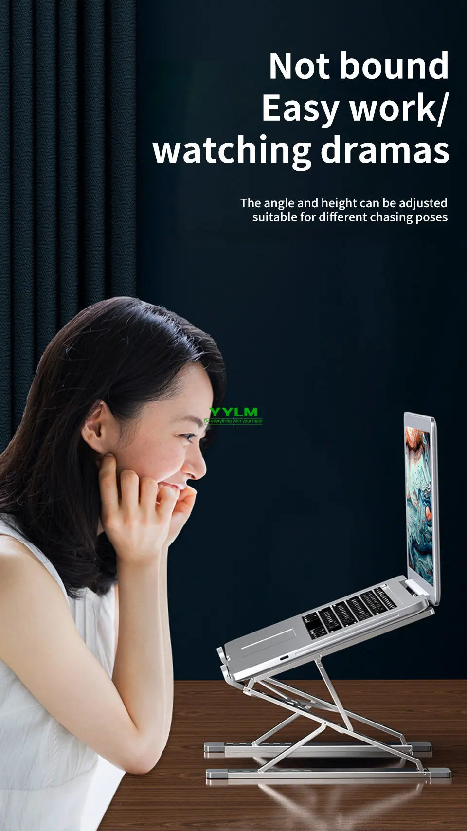 Adjustable Laptop Stand Tablet Bracket Aluminum Alloy Support For MacBook Air Pro Dell XPS HP ASUS Bracket Laptop Tablet Stand