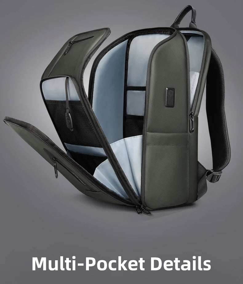 HK Business Travel Backpack Men Waterproof 15.6 inch Laptop Backpack with USB Port Anti-theft Computer College Bag Casual Daypac